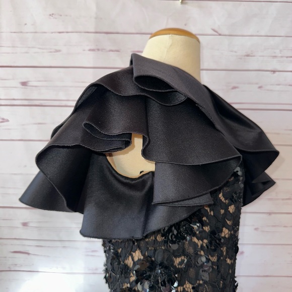 NWT MICHAEL KORS COLLECTION Beaded one shoulder party dress black AUTHENTIC NEW - Picture 10 of 16